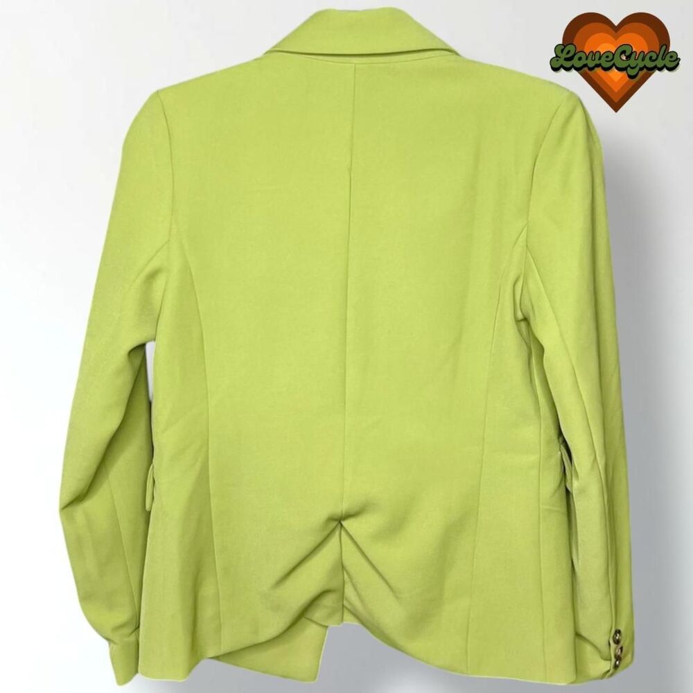 Women's Sage Green Double Breasted Blazer with Tortoise Shell Buttons - Picture 3 of 5